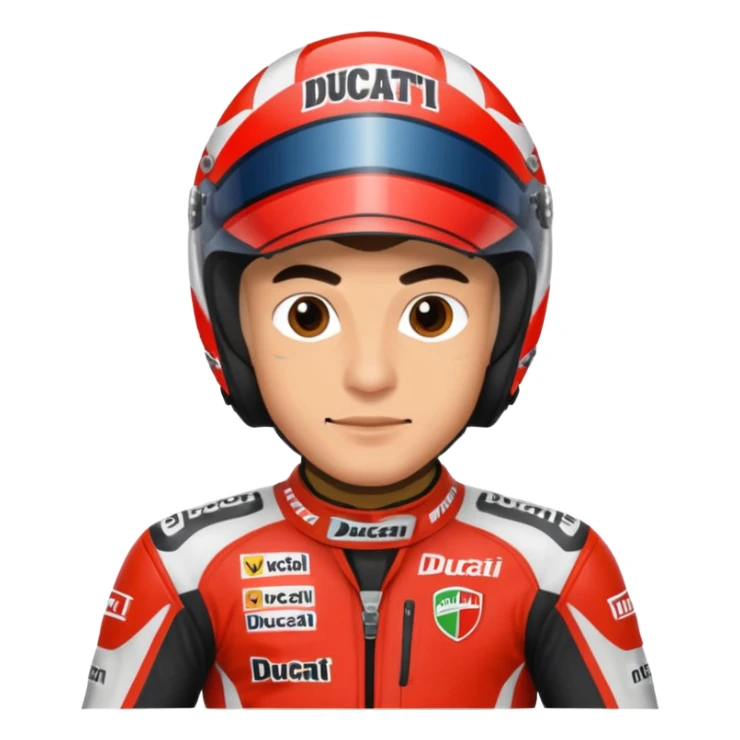 Un emoji de moto gp dé Ducati Marc Márquez  sticker