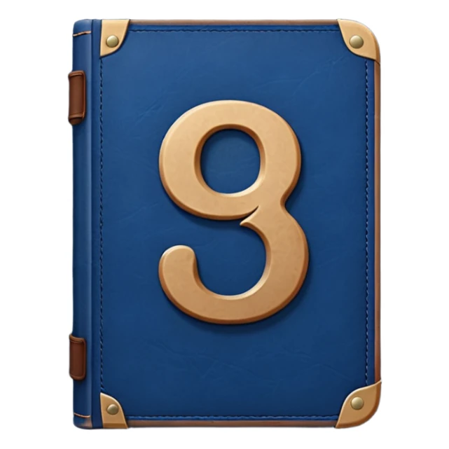 Dark blue book with a number "9" in the cover sticker