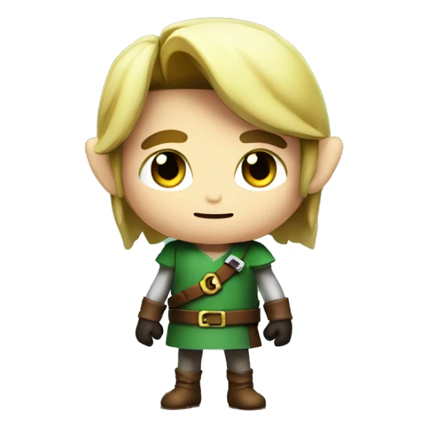 Make a futuristic character called link who is from 30 years in the future from The Legend of Zelda, give him a dark Gothic look sticker