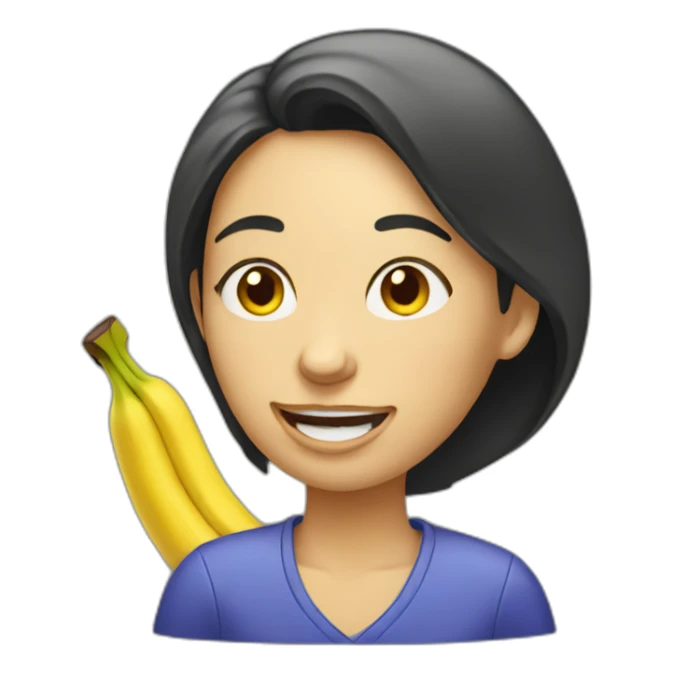 Profile of a Woman eating banana sticker