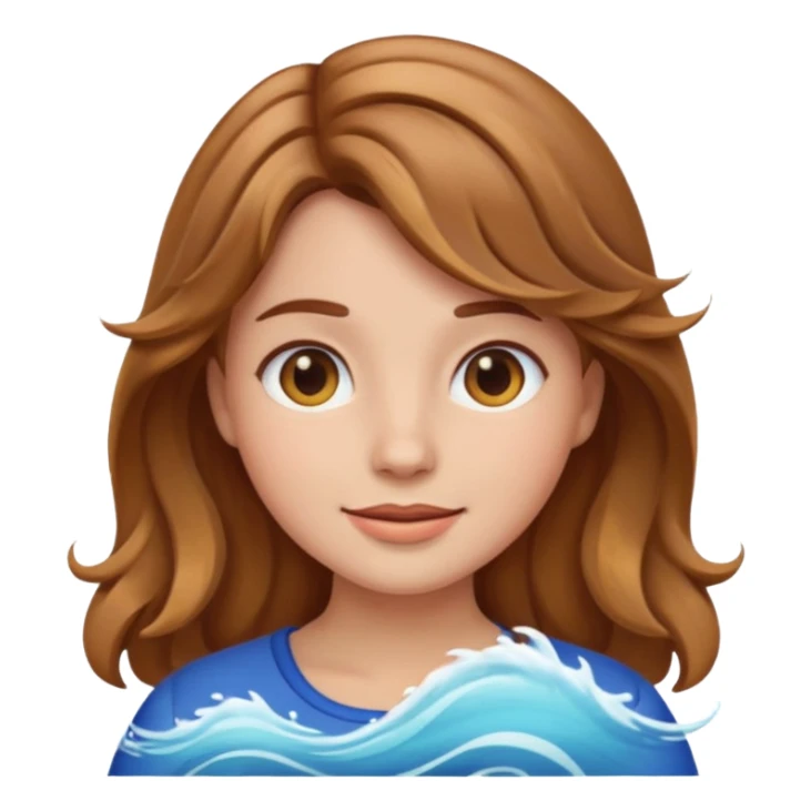 emoji girl wave light brown hair sticker