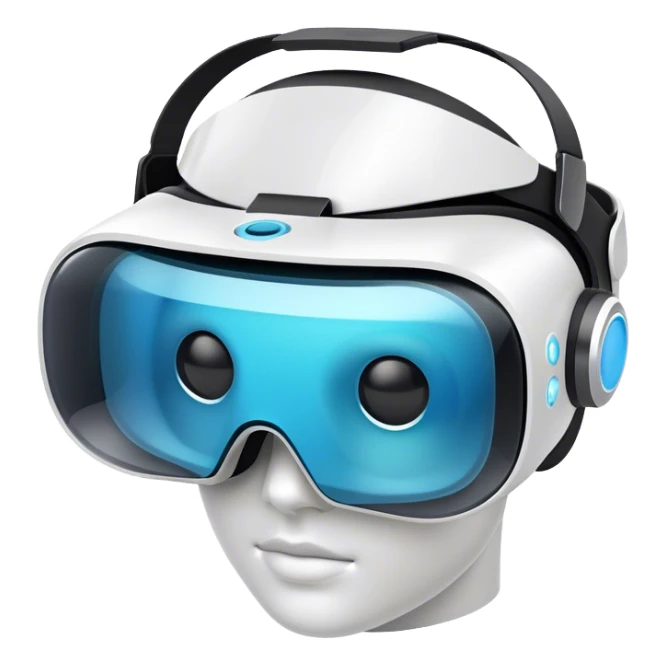 Futuristic VR glasses, sleek and modern, with no human figure, representing virtual reality and advanced technology sticker