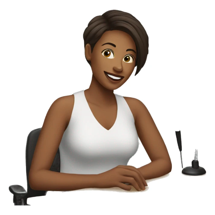 woman podcaster interview for radio podcast sticker