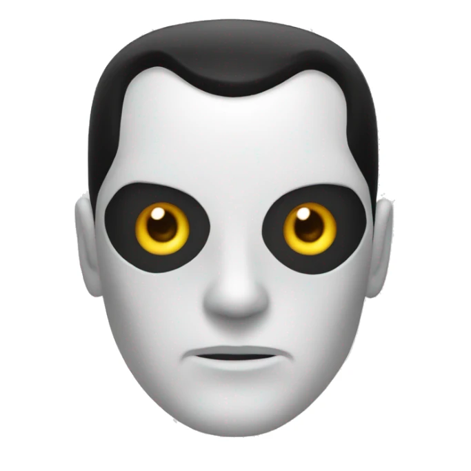 Data the white android with yellow eyes and black hair from Star Trek sticker
