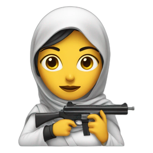 Arabic women with a gun sticker