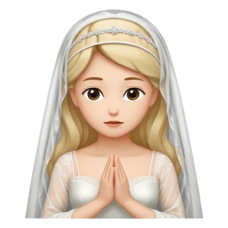 noiva com véu e vestido branco em posição de meditação sticker