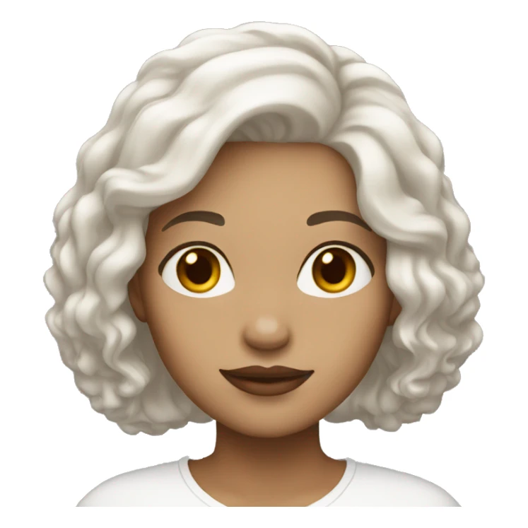 woman Light Skin Tone, White Hair sticker