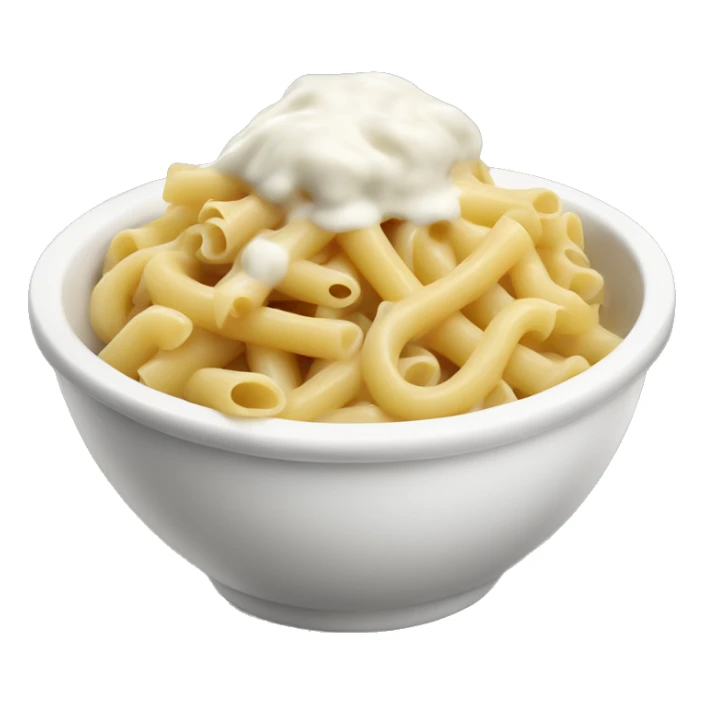 pasta in a bowl with white sauce on top sticker