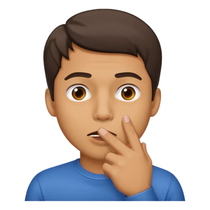 man showing shh to be quiet covering his mouth with finger sticker