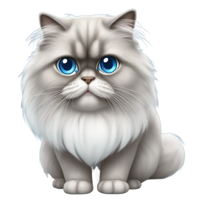 White and gray Persian cat with blue eyes sticker