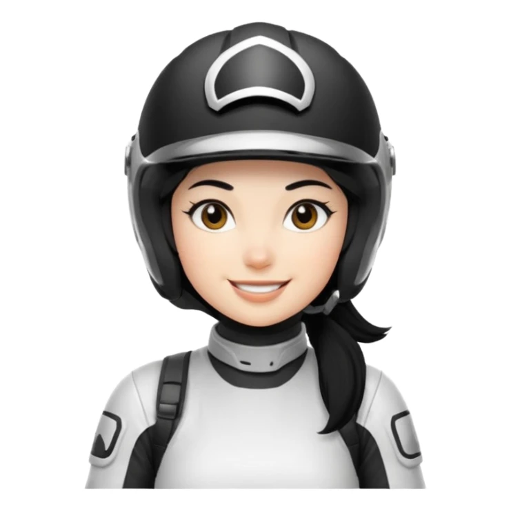 white dirt bike girl with black hair  sticker