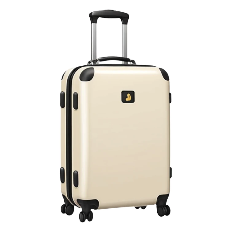 aesthetic ivory minimal carry-on suitcase with wheels sticker