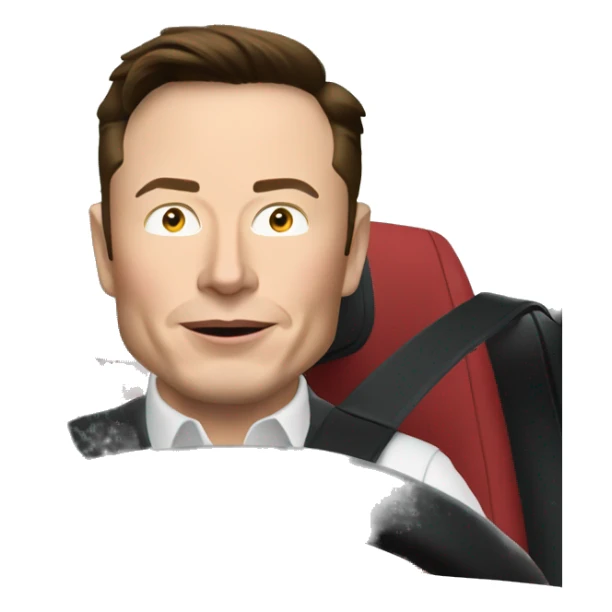 elon musk driving a Tesla  sticker