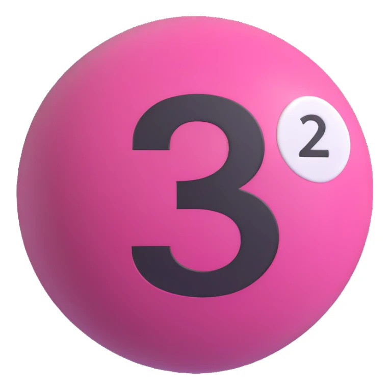 pink billiard ball with the number 23 inside a white circle sticker