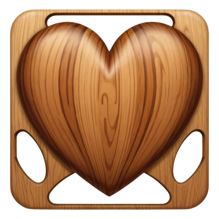 Wood grain heart sticker