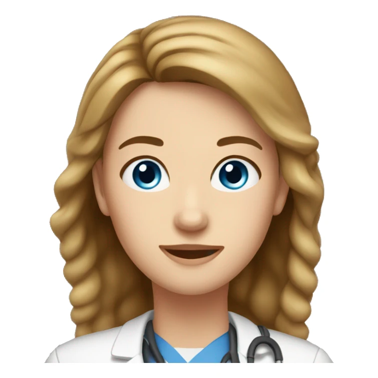 Vet with brown hair blue eyes woman sticker