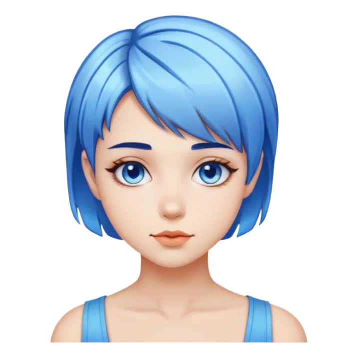 girl with short hair with blue highlights sticker