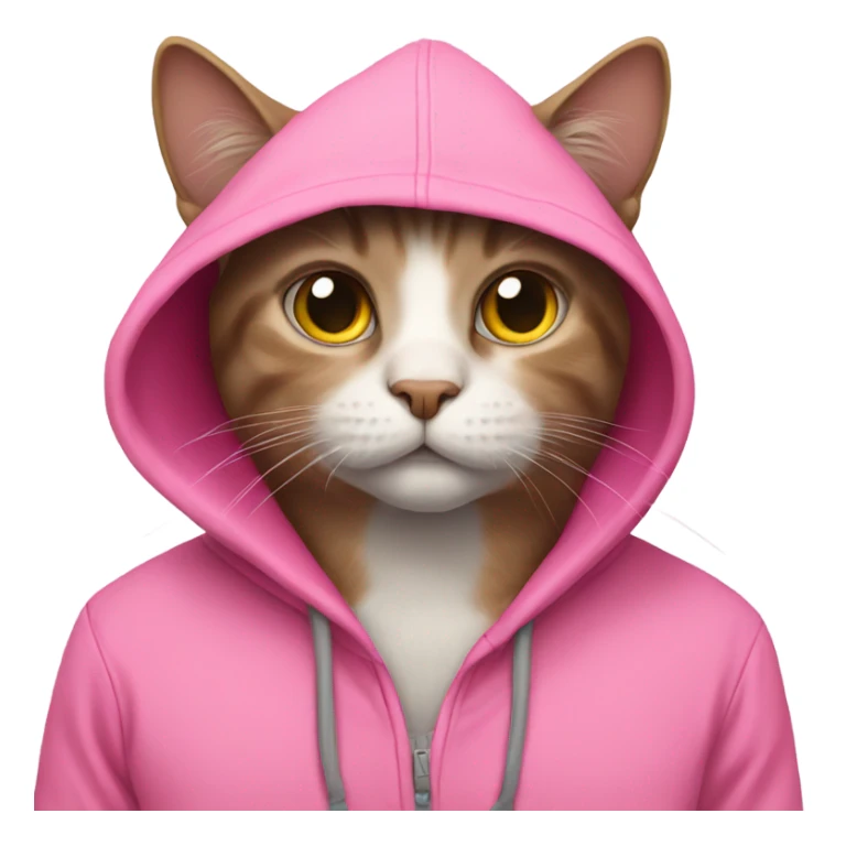 Cat with a pink hoodie  sticker