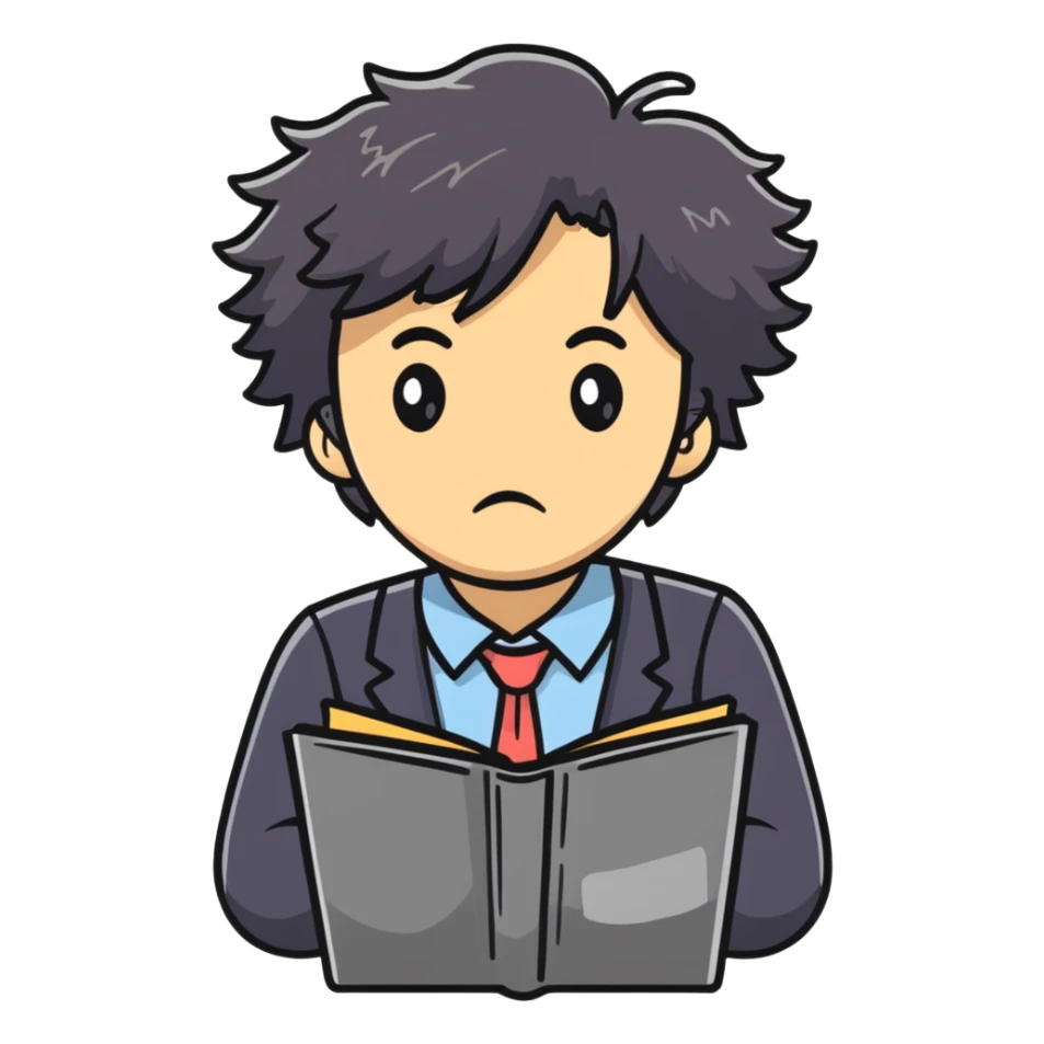 panicked teacher with messy hair and stressed facial expression sticker