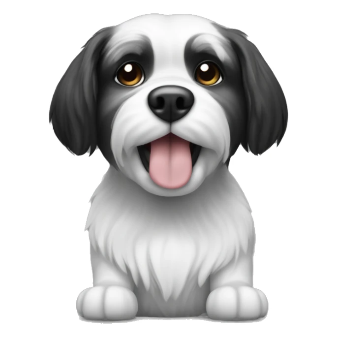 Dog shithzu black and white  sticker