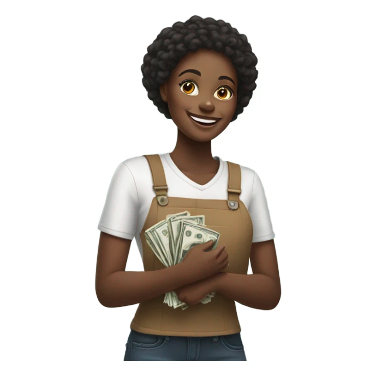 Black girl with money sticker