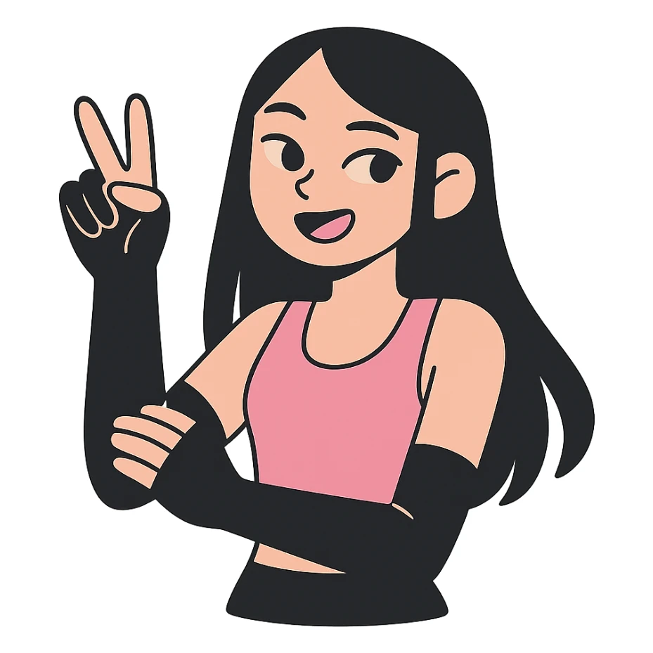 BLACKPINK-inspired gothic gloves, no hearts, soft and expressive, black and pink color scheme sticker