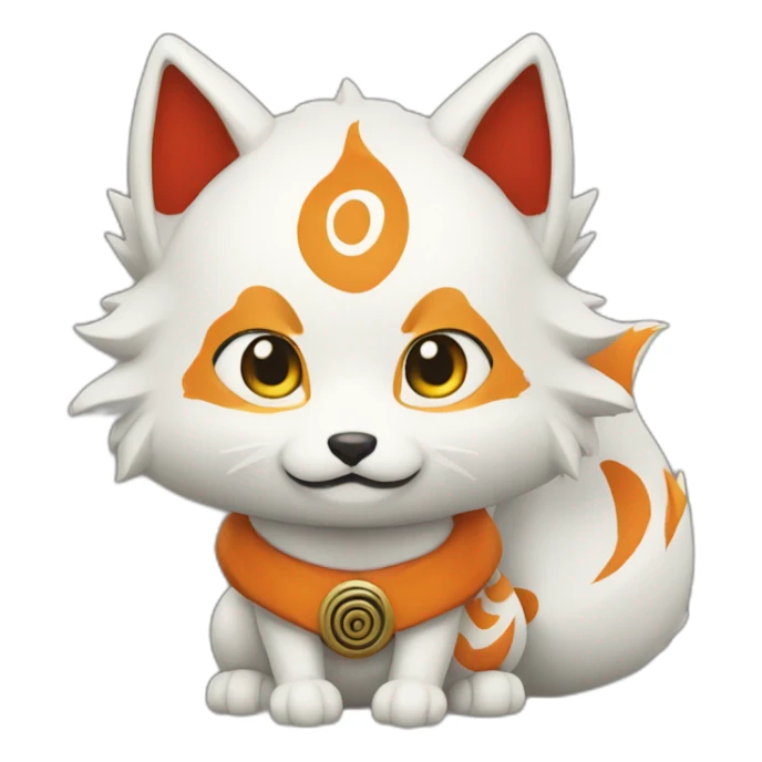friendly kitsune fan of 9 tails at back sticker