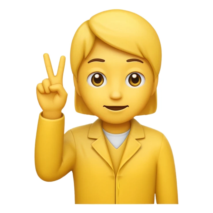 yellow character touching temple with one finger, classic Apple emoji style sticker