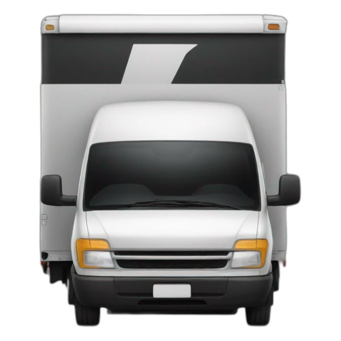 a shipping van in complete black with three lines at the back represting speed sticker