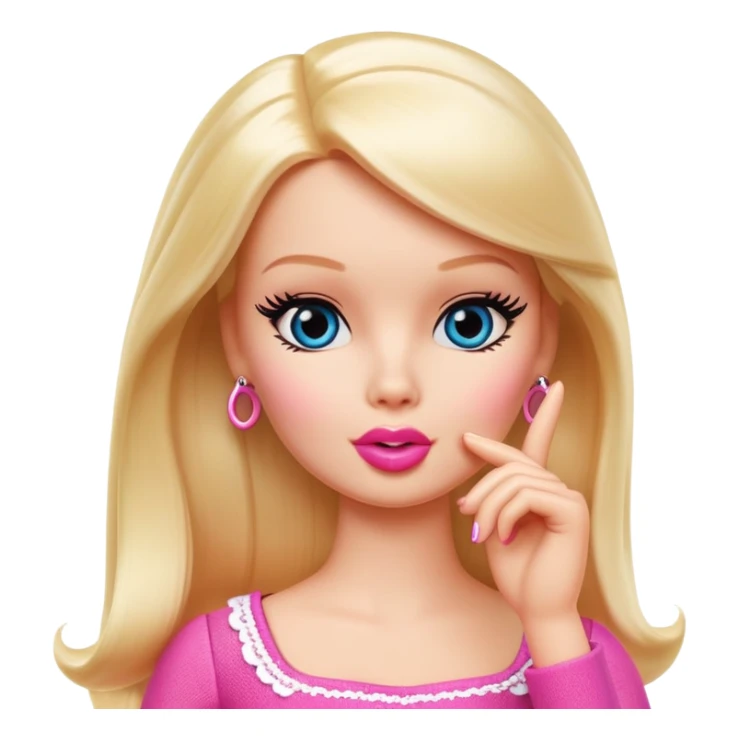 a barbie that shushes with her finger sticker