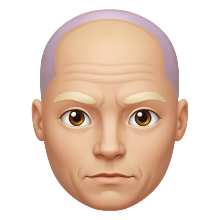 Bald muscle head with a blond beauty sticker
