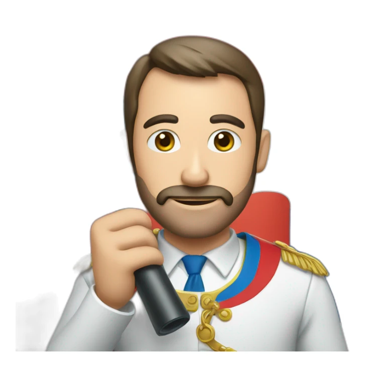 man with magnifying glass and Russian flag on background sticker