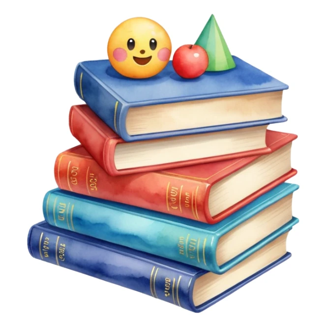 watercolor books and toys sticker