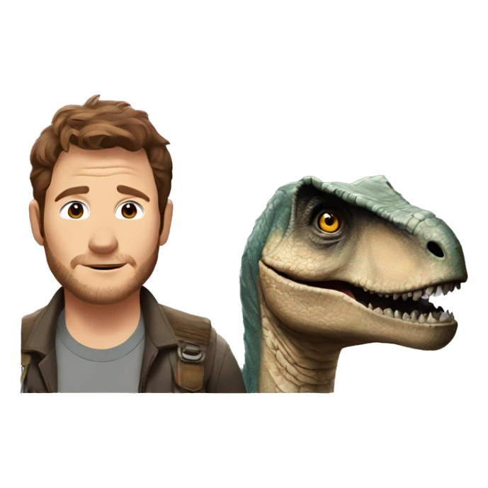 Chris pratt from Jurassic world with raptor sticker