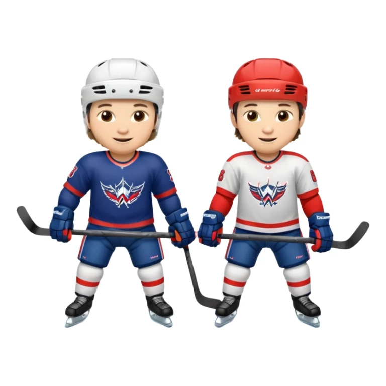 two smile young ovechkin ice hockey player in action sticker