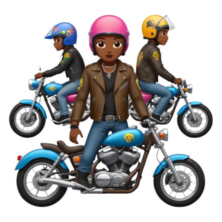 Japanese biker gang members riding motorcycles sticker