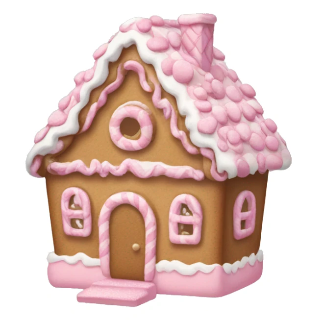 pastel pink gingerbread house sticker