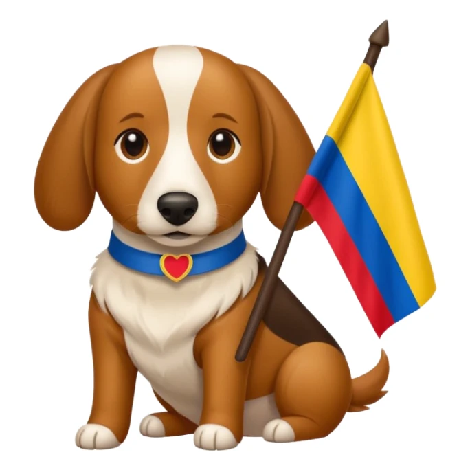 Quiero un perro salchicha con una bandera de Colombia  sticker
