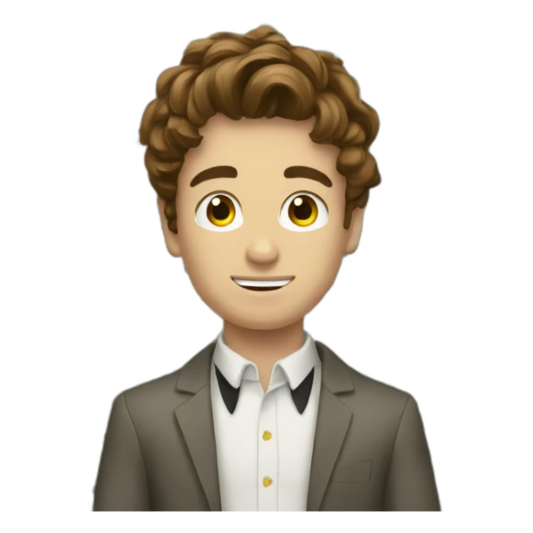 A rich teen man whit Brown hair and money sticker