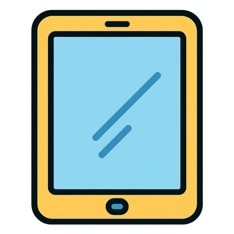 an iPad, clean and modern icon style sticker