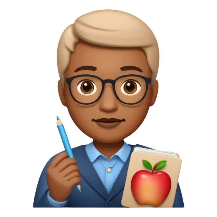 Apple Memoji-style 3D emoji of a playwright with a script in hand, smooth gradients, rounded shapes, no background.
 sticker