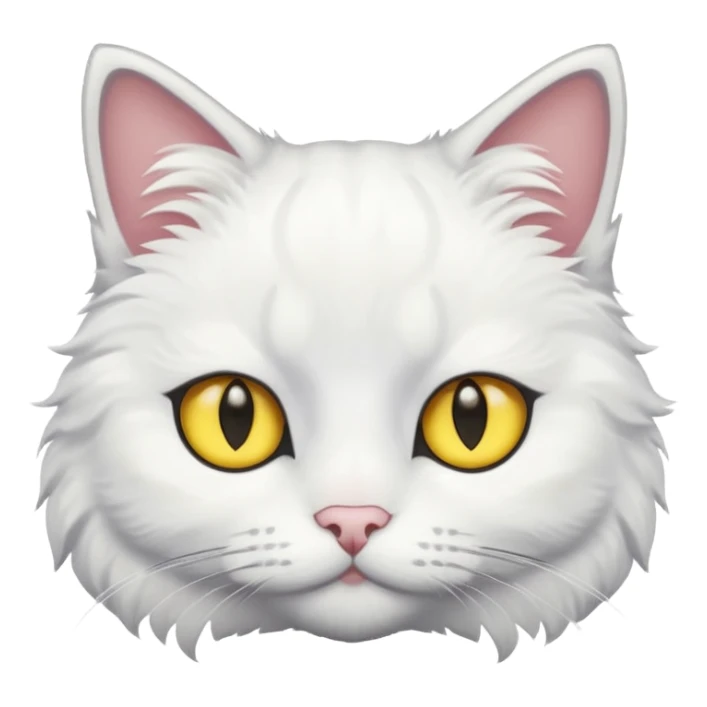 white cat with grey markings on face and yellow eyes sticker