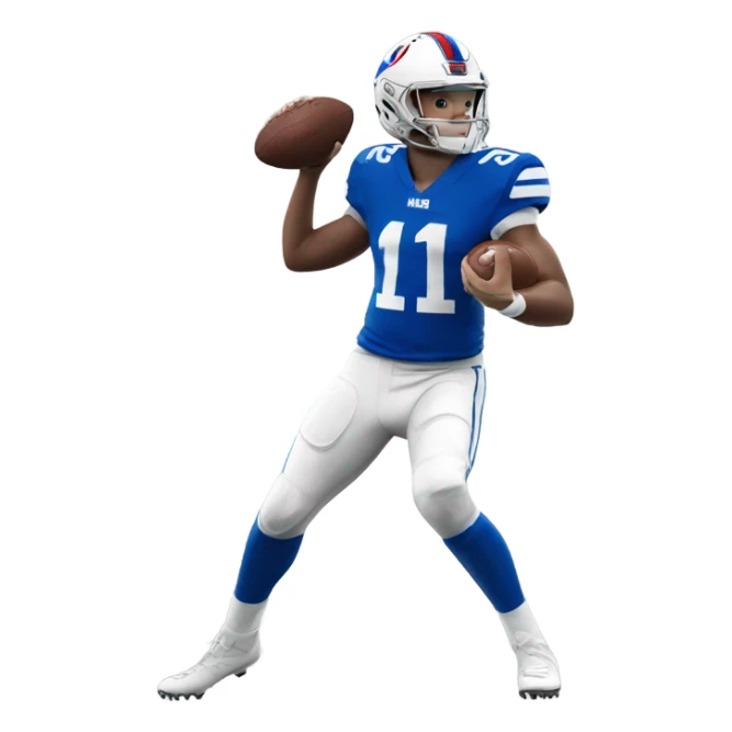 Josh Allen playing football sticker