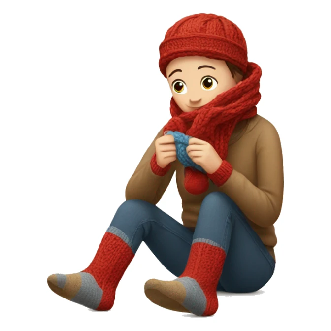 Knitting a pair of socks sticker