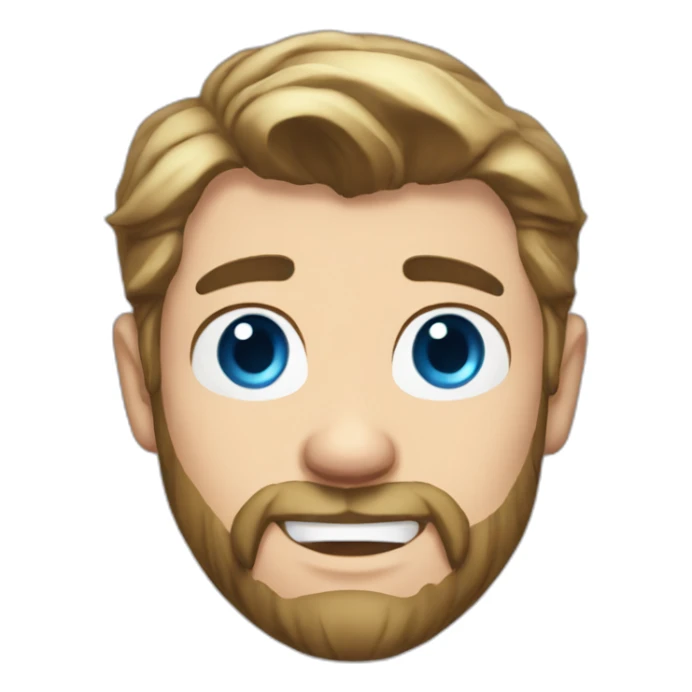 chris-hemsworth blue eyes cartoon wearing shirt sticker
