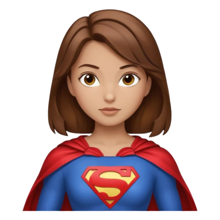 fille superheros cheveux bruns long et lisse sticker