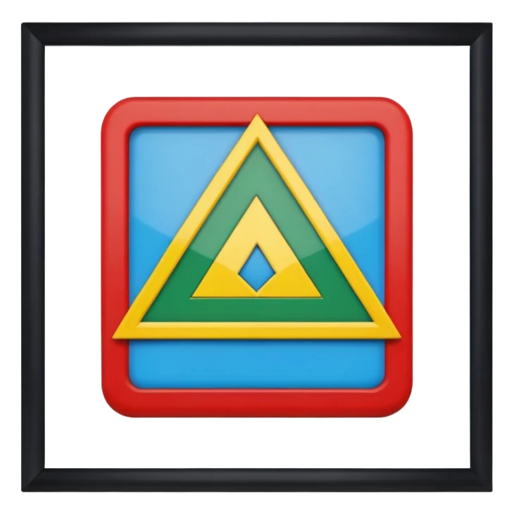 A rectangle with a blue in the top green in the midle and  yellow on the bottom with amazigh signe in red in the midle of the flag sticker