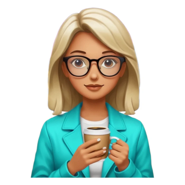 Woman with coffee , coffe shop neon glow, Midnight Wander. sticker