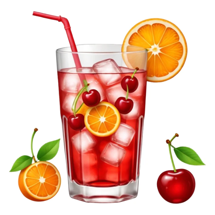Shirley temple soda in a glass with ice sticker