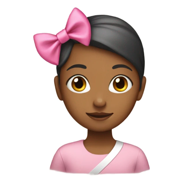 a girl with a little pink ribbon on her head sticker